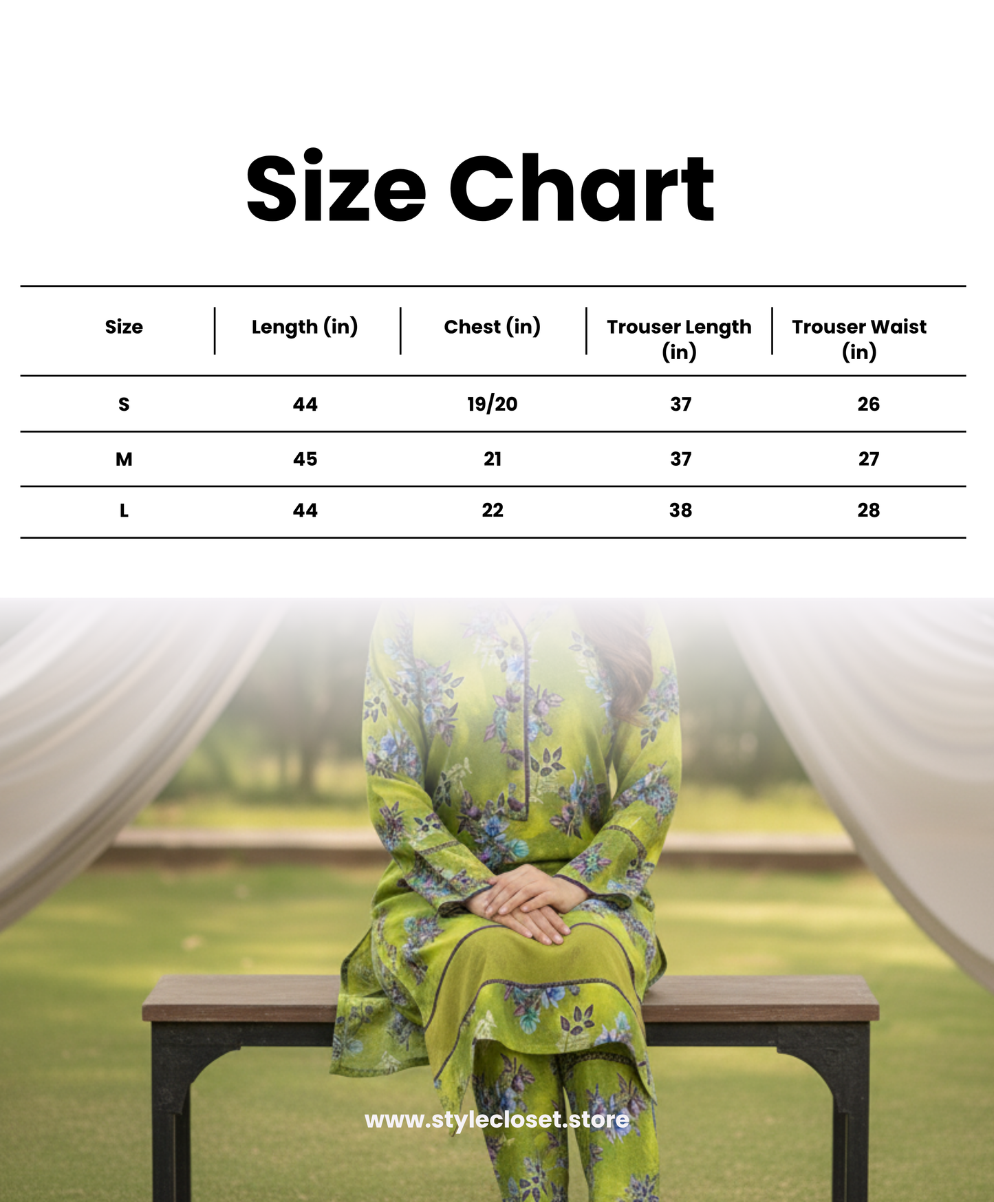 clothing size chart